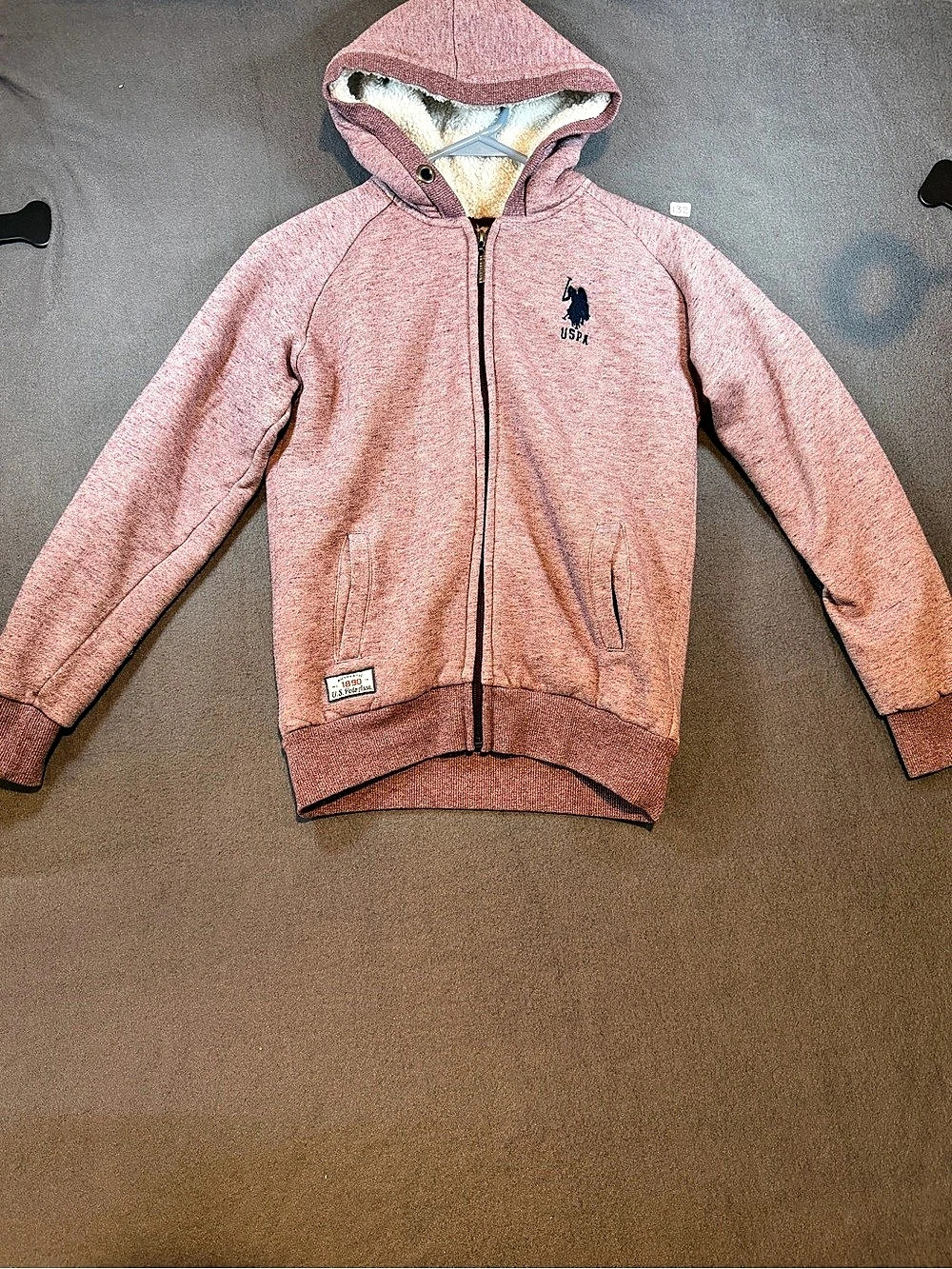 U.S. Polo Assn. Hooded Full-Zip Jacket in Pink